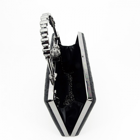 Geanta neagra clutch resigilata cu maner BME-622-RESIG [6]