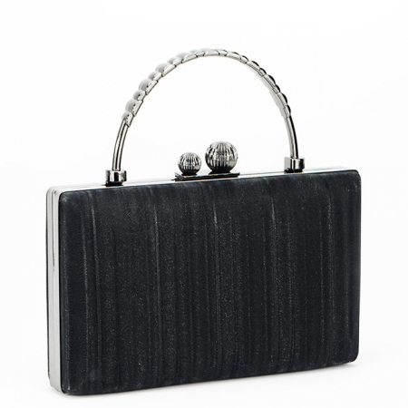 Geanta neagra clutch resigilata cu maner BME-622-RESIG [2]