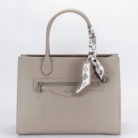 Accesorii - Geanta bej David Jones Paris cu esarfa  CM7642-1 11