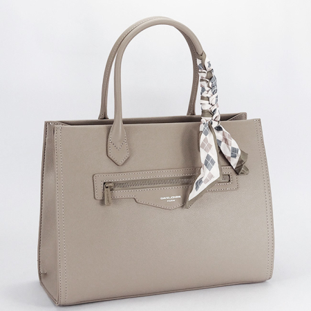 Geanta bej David Jones Paris cu esarfa  CM7642-1 11 [2]