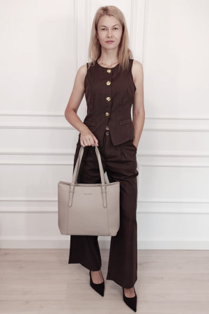 Geanta bej David Jones Paris de talie mare CM7674 M13 [2]