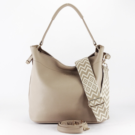 Geanta bej Flora&CO Paris cu borseta detasabila F6966 M11 [6]