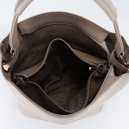 Geanta bej Flora&CO Paris cu borseta detasabila F6966 M11 [8]