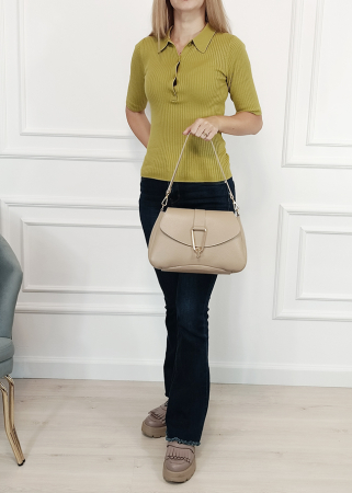Oferte Speciale - Geanta bej taupe din piele naturala 1755 RESIG M0