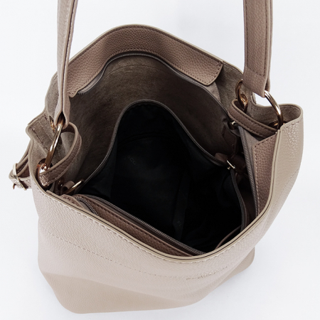 Geanta bej taupe Flora&CO Paris cu borseta detasabila F6966 M11 [7]