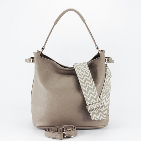 Geanta bej taupe Flora&CO Paris cu borseta detasabila F6966 M11 [5]