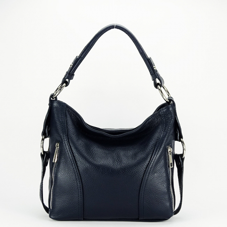 Accesorii - Geanta bleumarin medie din piele naturala 8931 124