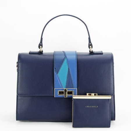 Posete - Geanta bleumarin Premium cu portofel CB2400-1 15