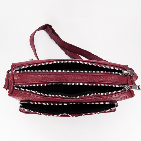 Geanta bordeaux din piele naturala Camelia 124 [5]