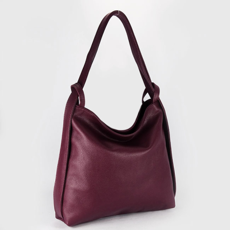 Rucsacuri - Geanta bordo din piele naturala 2 in 1 8919 132