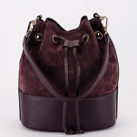 Genti si posete - Geanta bordo tip sac din piele naturala 1313 M9