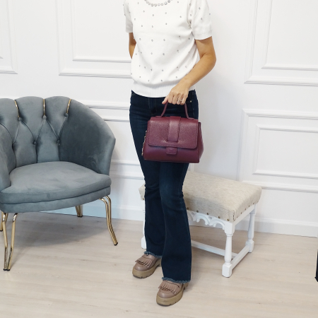 Geanta burgundy din piele naturala 1047 123 [1]