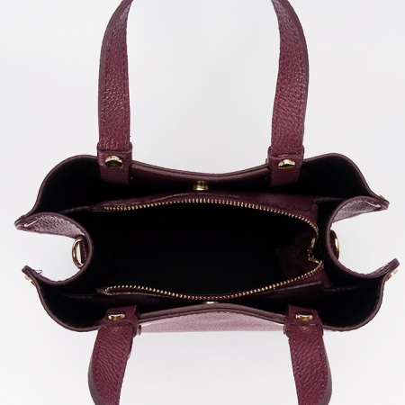 Geanta burgundy medie din piele naturala 8916 129 [5]