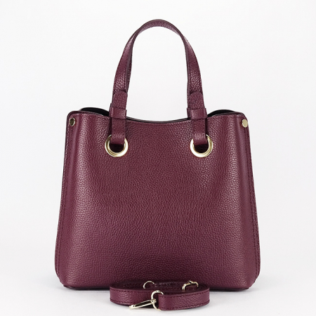 Geanta burgundy medie din piele naturala 8916 129 [3]