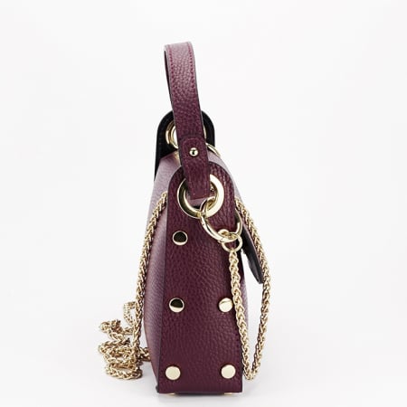 Geanta burgundy mica din piele naturala 1602 122 [2]