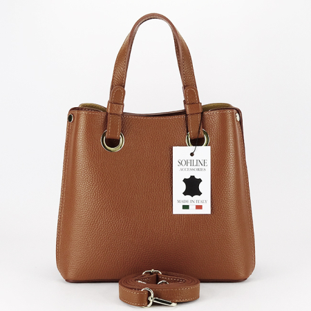 Geanta camel medie din piele naturala 8916 129 [2]