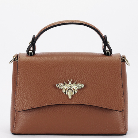 Clutch - Geanta camel mica din piele naturala 1523 120