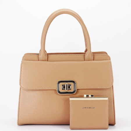 Posete - Geanta camel Premium cu portofel CB2425-2 13