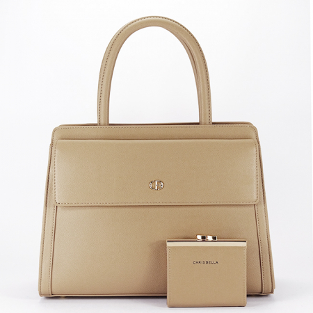 Posete - Geanta camel Premium cu portofel CB2427-3 17