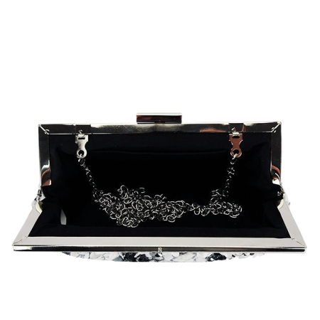 Geanta clutch alb/arginitiu cu paiete BMN-1248 06 [5]