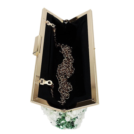 Geanta clutch alb/verde cu paiete BMN-1248 06 [6]