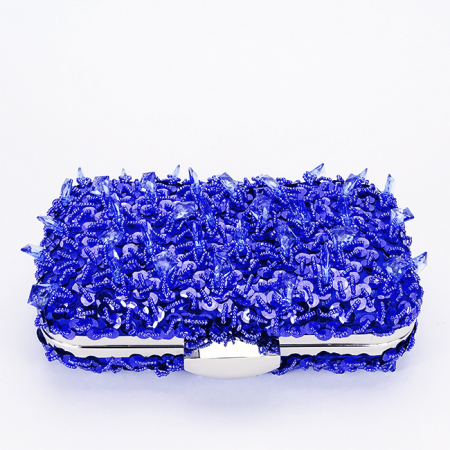 Geanta clutch albastra cu cristale si paiete BME6011 06 [5]