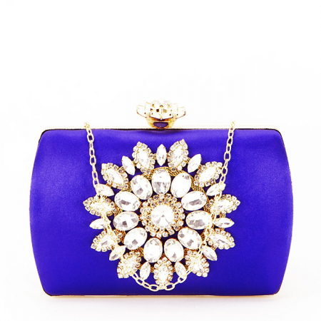 Geanta clutch albastru cu brosa BRS-210 06 [2]