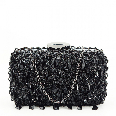 Geanta clutch neagra cu cristale si paiete BME6011 06 [1]