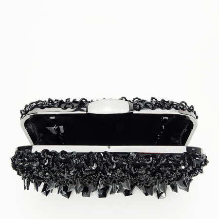 Geanta clutch neagra cu cristale si paiete BME6011 06 [6]