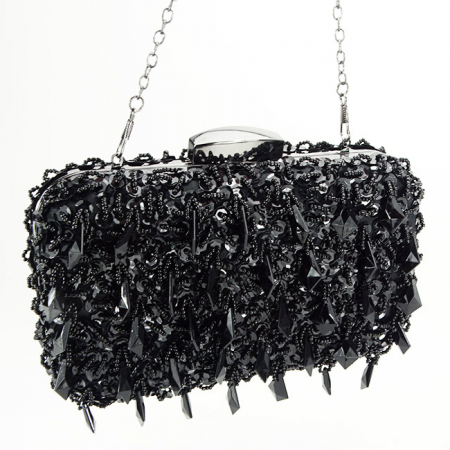 Geanta clutch neagra cu cristale si paiete BME6011 06 [5]