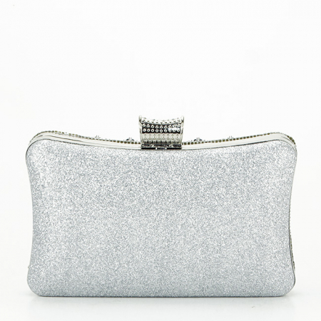 Geanta clutch argintie cu model 3d BYH-87900 06 [3]