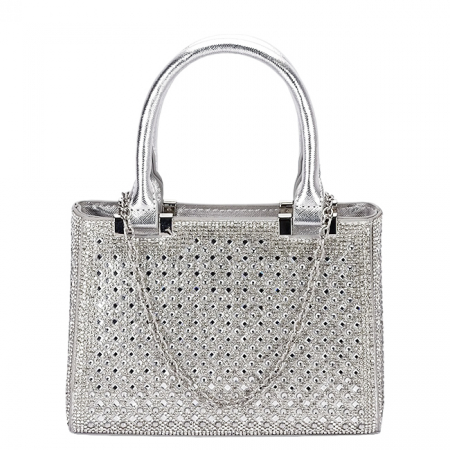 Geanta clutch argintie cu pietricele BK07 05 [1]