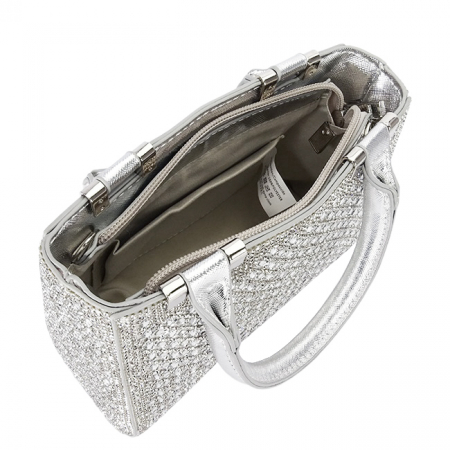 Geanta clutch argintie cu pietricele BK07 05 [8]