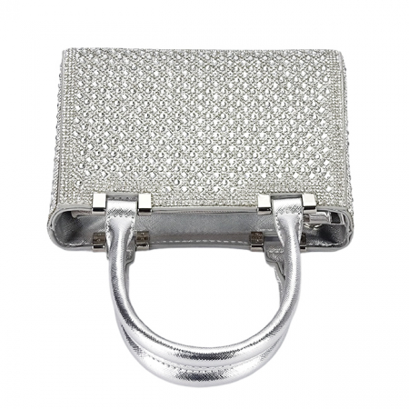Geanta clutch argintie cu pietricele BK07 05 [6]