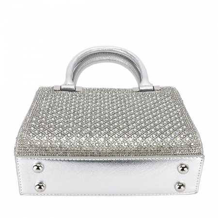 Geanta clutch argintie cu pietricele BK07 05 [5]