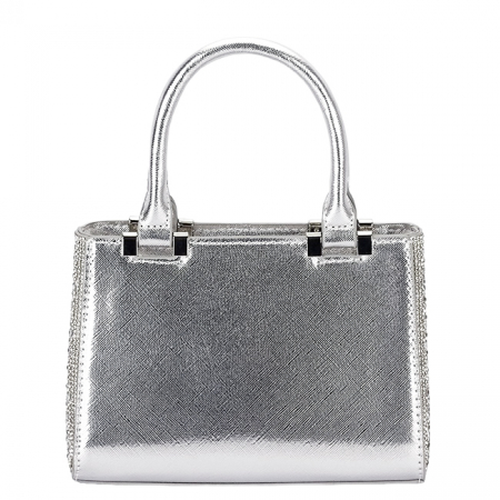 Geanta clutch argintie cu pietricele BK07 05 [3]