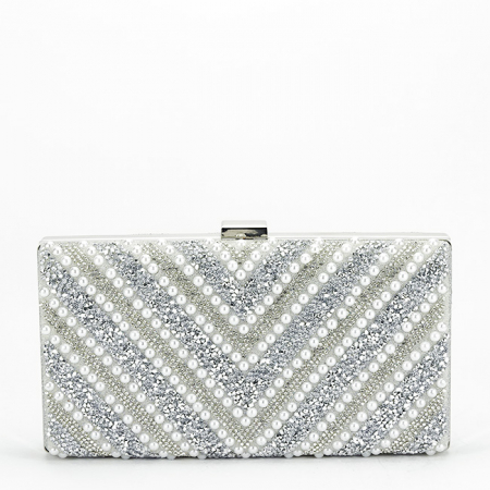 Clutch elegant auriu decorat cu pietre [2]