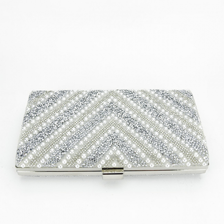 Clutch elegant auriu decorat cu pietre [7]