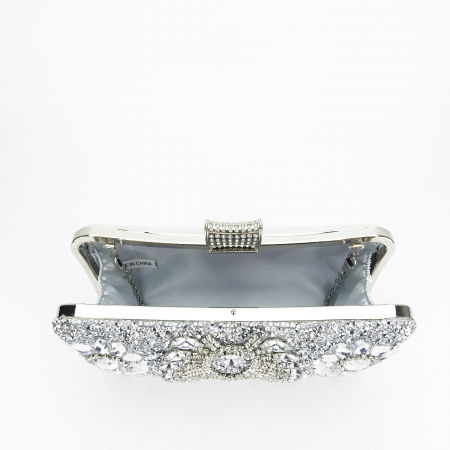 Clutch elegant auriu decorat cu pietre [7]