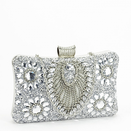 Clutch elegant auriu decorat cu pietre [2]