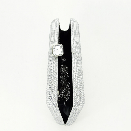 Geanta clutch argintiu cu pietricele BJH-715 06 [5]