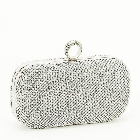 Geanta clutch cu pietricele BFL-1061 05 Argintiu [1]