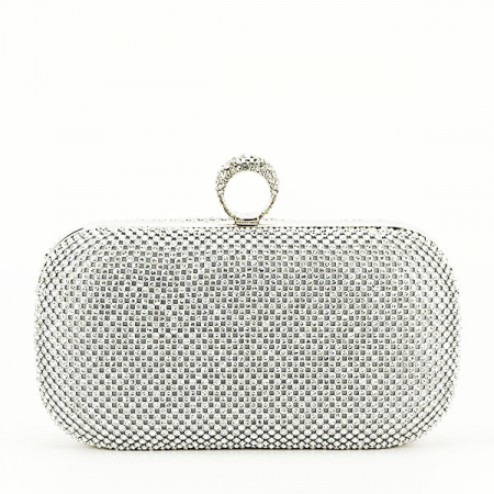 Geanta clutch cu pietricele BFL-1061 05 Argintiu [3]