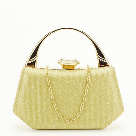 Clutch - Geanta clutch aurie cu cristale si sclipici 55461 06