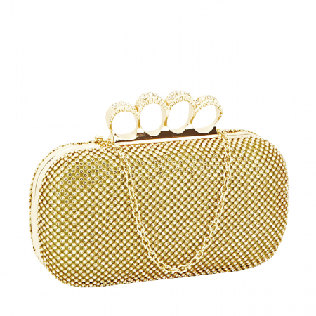 Clutch - Geanta clutch auriu cu pietricele 2016-5 05