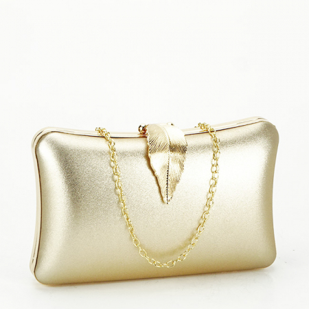 Noutati - Geanta clutch auriu simplu BME-600  05