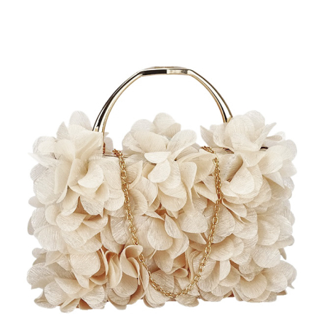 Clutch - Geanta clutch bej cu model floral 3D BXQ-327 05
