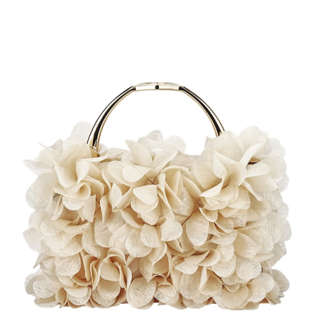 Geanta clutch bej cu model floral 3D BXQ-327 05 [1]