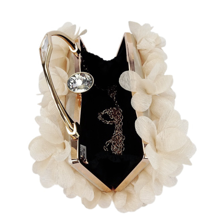 Geanta clutch bej cu model floral 3D BXQ-327 05 [6]