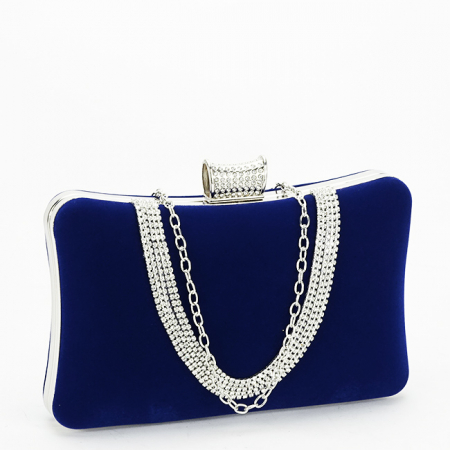 Geanta clutch bleumarin din catifea 1007 01 [2]